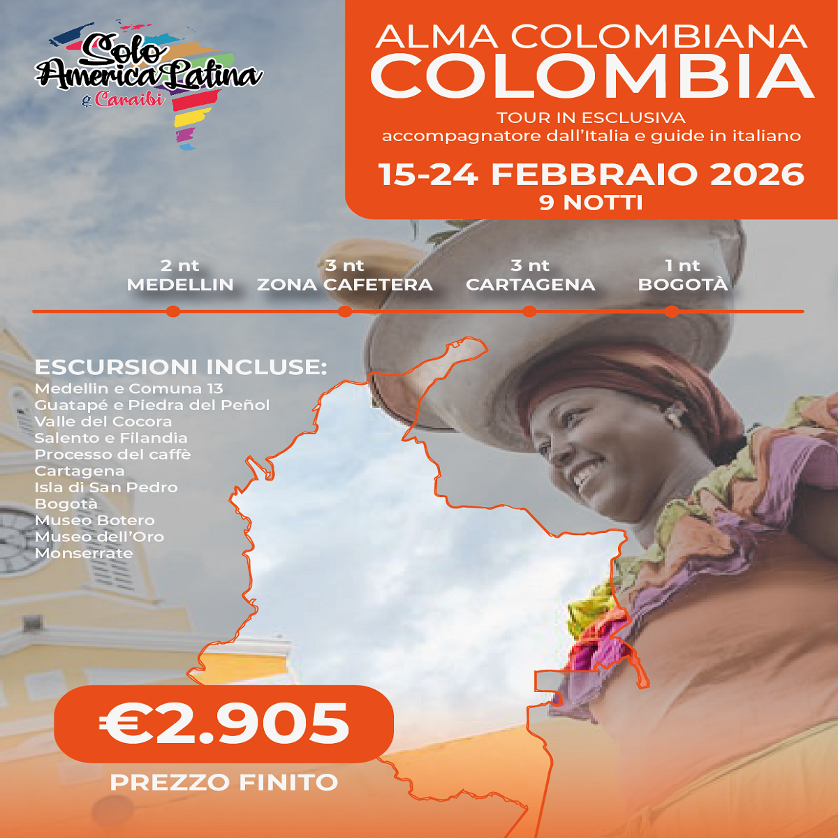 SOLO AMERICA LATINA: TOUR COLOMBIA 15 FEBBRAIO