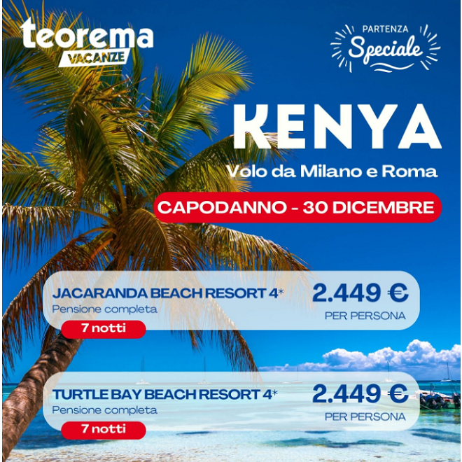 TEOREMA VACANZE - CAPODANNO SPECIALE KENYA